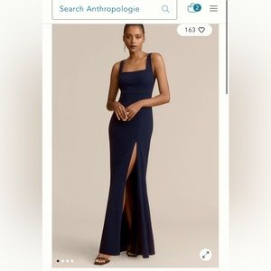BHLDN Blake Square-Neck Stretch Crepe Gown